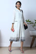 White Cotton A-Line  Yarndyed Kurta Dress image number 6
