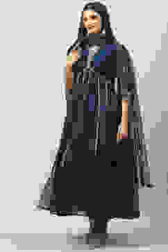 Blue Art Silk Kalidar Kurta Churidar Suit Set image number 5