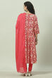Blue Cotton Kalidar Kurta Churidar Suit Set image number 4