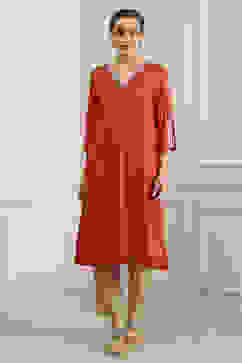 Orange Embroidered Straight Kurta image number 5