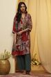 Rust Poly Viscose Straight Kurta image number 0