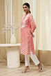 Coral Polyester Straight Kurta image number 2