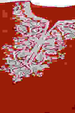 Red Poly Cotton A-Line Kurta image number 1