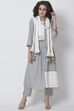 Grey Cotton A-Line Yarndyed Kurta image number 4