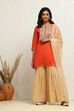 Black Embroidered Festive Straight Suit Set image number 0