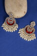 Kundan and pink enamel chandelier earrings image number 2