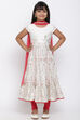 Off White Cotton Straight Kurta Churidar Suit Set image number 0