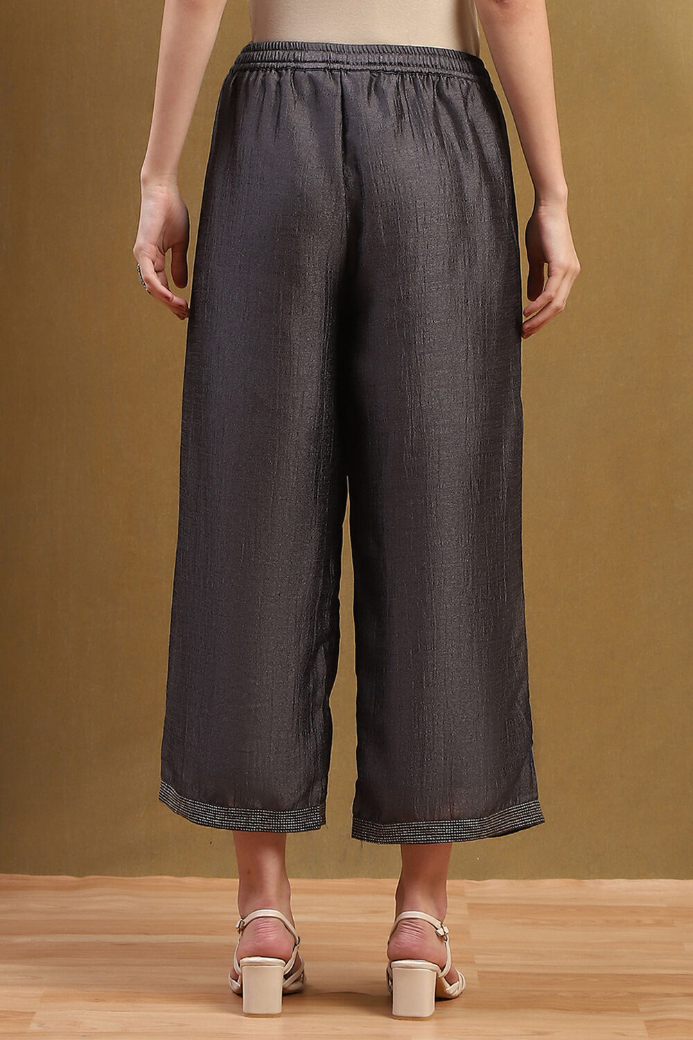 Grey Polyester Palazzo Pants image number 5