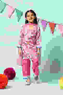 Pink Viscose Straight Kurta Salwar Suit Set image number 7