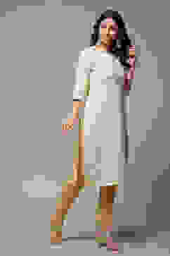 Beige LIVA Straight Kurta image number 4