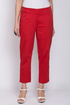 Red Cotton Printed Pants image number 0