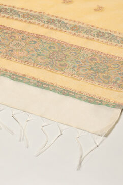 Yellow Cotton Blend Straight Yarndyed Kurta Suit Set image number 3