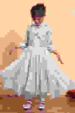 Matcha Green Polyester Blend Anarkali With Jacket Kurta Set image number 0