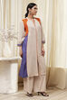 Beige Straight Printed Kurta Set image number 5