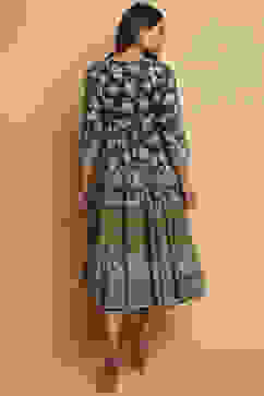 Black Cotton Tiered Dress image number 6