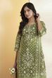 Green Cotton Straight Kurta image number 1