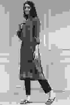 Blue Printed Straight Kurta image number 2