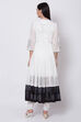 Off White And Black Cotton Anarkali Kurta Churidar Suit Set image number 5