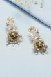 Golden Blue Alloy Earrings image number 0