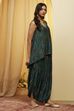 Teal Viscose Blend Straight Kurta Pants Set image number 3