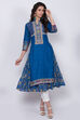 Red Cotton A-Line Printed Kurta image number 0