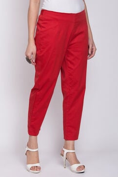 Red Cotton Printed Pants image number 3