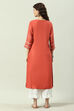 Mustard Printed Rayon Straight Kurta Palazzo Suit Set image number 2