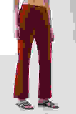Maroon Solid Flared Pants image number 3