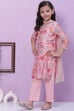 Pink Cotton Straight Kurta Regular Pant Suit Set image number 5