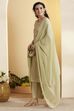 Pista Green Viscose Blend Yoke Design Straight Kurta Set image number 3