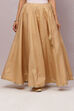 Gold Flared Metallic Cotton Skirts image number 2