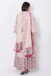Peach Cotton Straight Kurta Sharara Suit Set image number 5