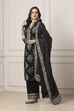 Black Cotton Straight Kurta Palazzo Suit Set image number 3