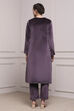 Lavender Polyester Straight Dyed Suit Set image number 4