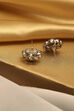 Green Gold Plated Brass Floral Studs image number 2