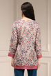Beige Polyester Straight Printed Top image number 3
