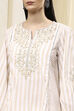 Beige Cotton A-Line Kurti image number 1