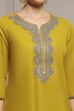 Blue Cotton Solid Straight Suit Set image number 1