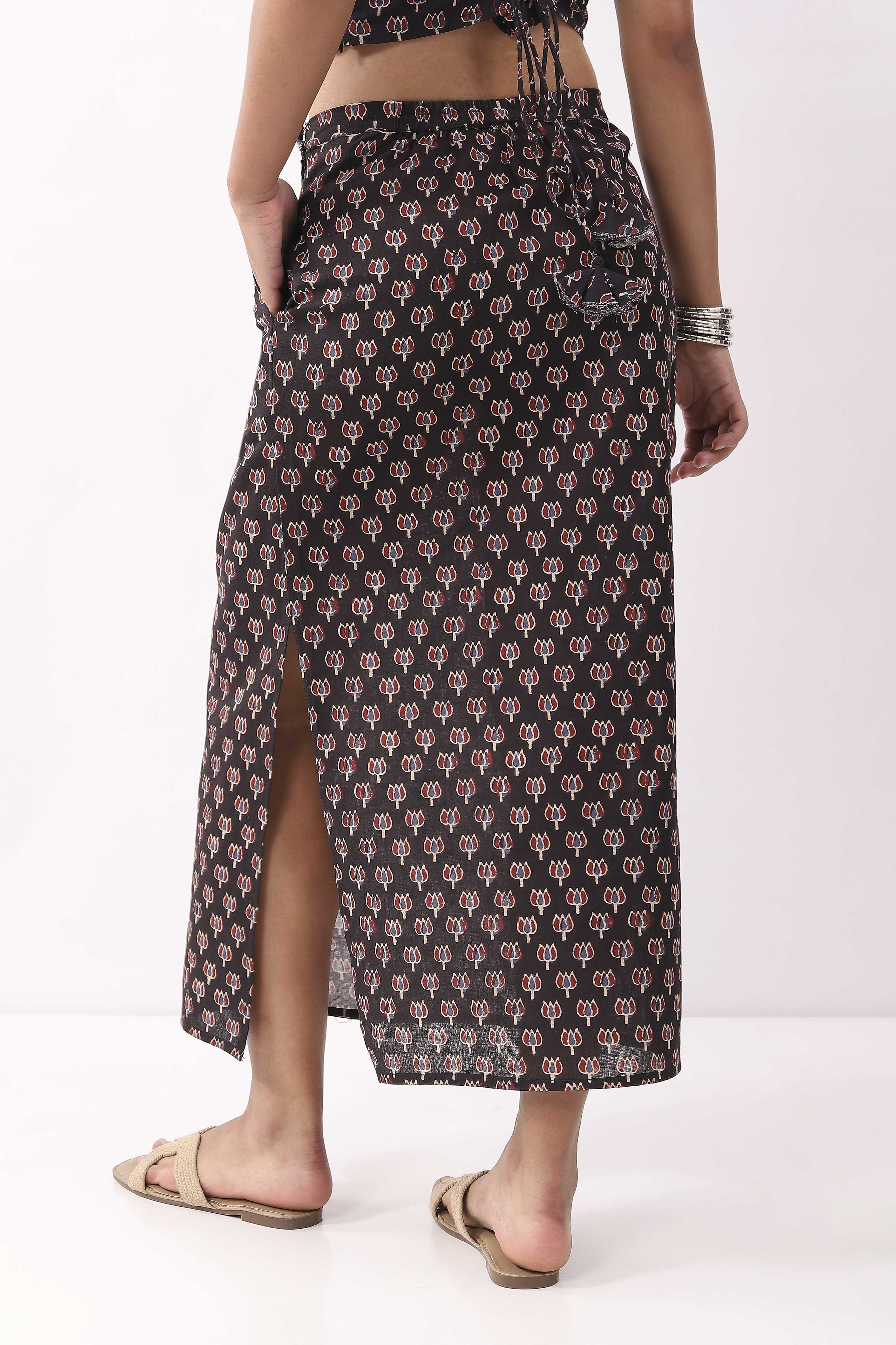 Black Cotton Skirt image number 5