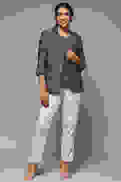 Marble Carbon Viscose Printed Jacket image number 0