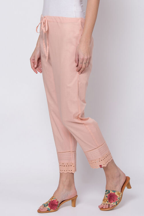 White Cotton Solid Pant image number 2