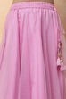 Pink Poly Chanderi Floral Festive Flared Lehenga Set image number 2