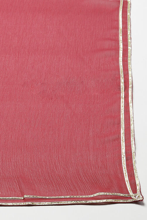 Wine Straight Kurta Regular Pants Suit Set image number 2