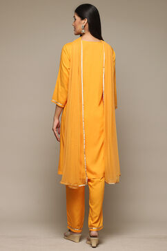 Mango Rayon Straight Kurta Pants Suit Set image number 4