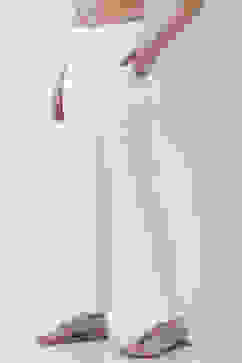 White Solid Wide Leg Pants image number 2