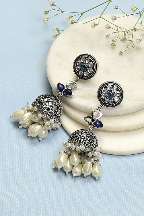 Blue Brass Earrings image number 0