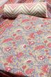 Teal Cotton Screen Print Unstitched Suit Set image number 1