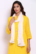 Ivory Cotton Linen Crushed Yarndyed Dupatta image number 0