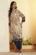 Navy Viscose Rayon Straight Kurta image number 0