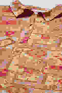 Beige & Red Rayon Straight Printed Kurta image number 5